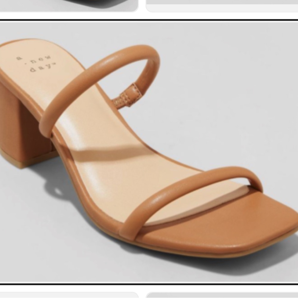 A New Day Tan Strappy Block Heel Sandal
